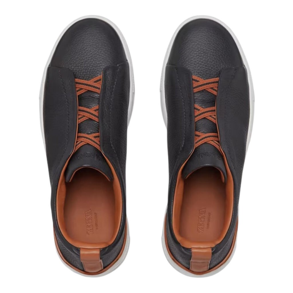 BLACK DEERSKIN TRIPLE STITCH™ SNEAKERS Black