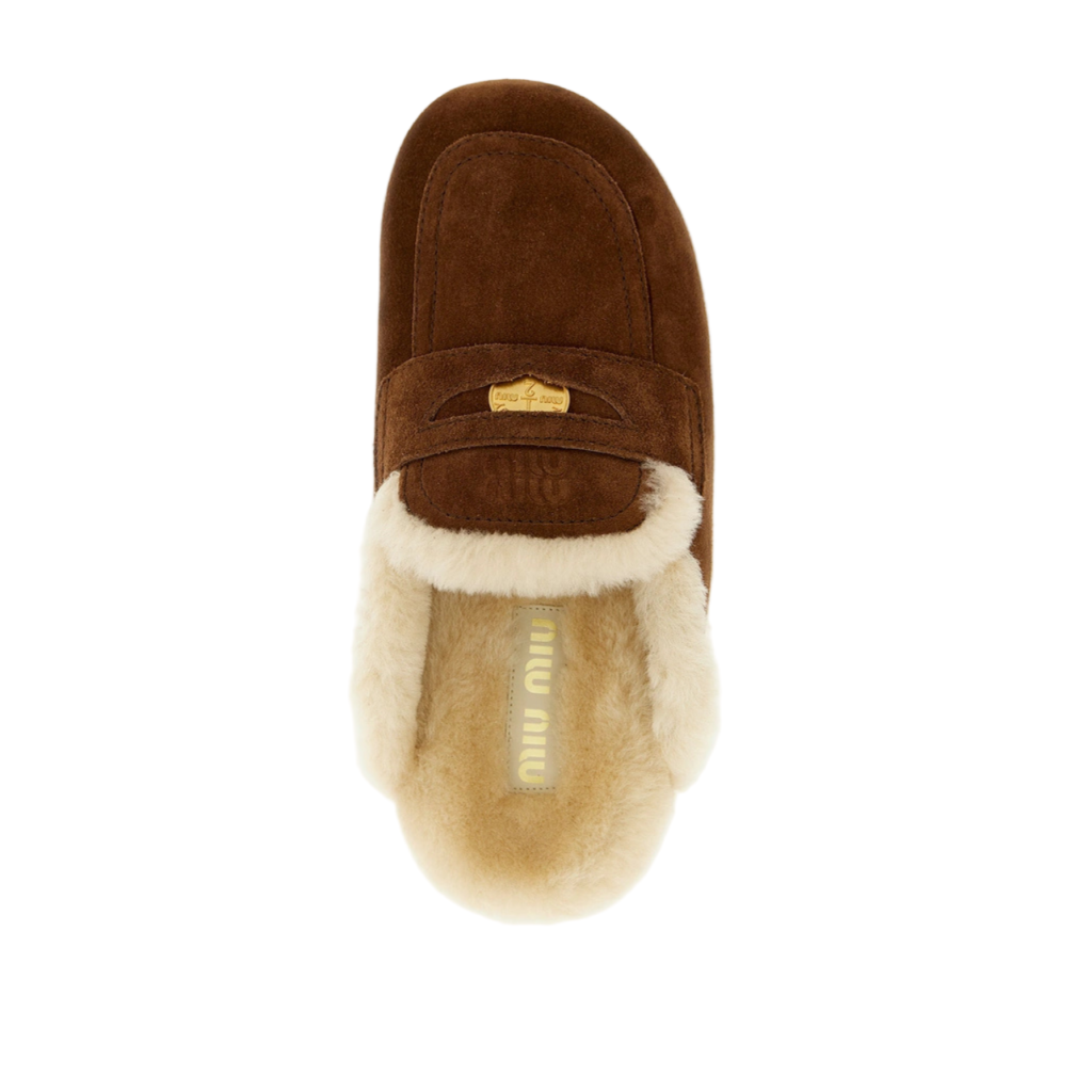 Miu Miu Suede mules - Cocoa Brown