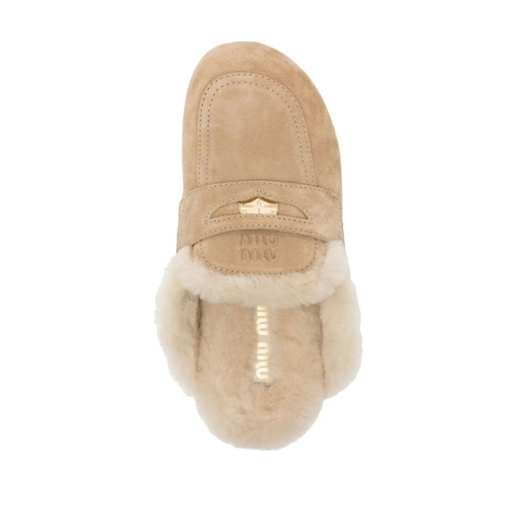 Miu Miu Suede mules - Ecru-