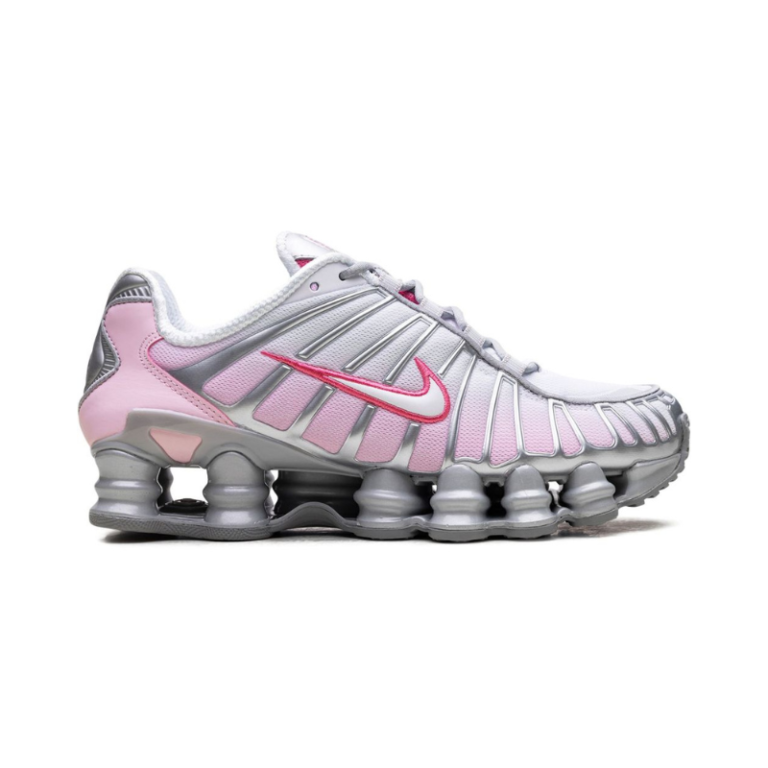 Nike Shox TL sneakers in a Metallic Platinum and Pink Foam