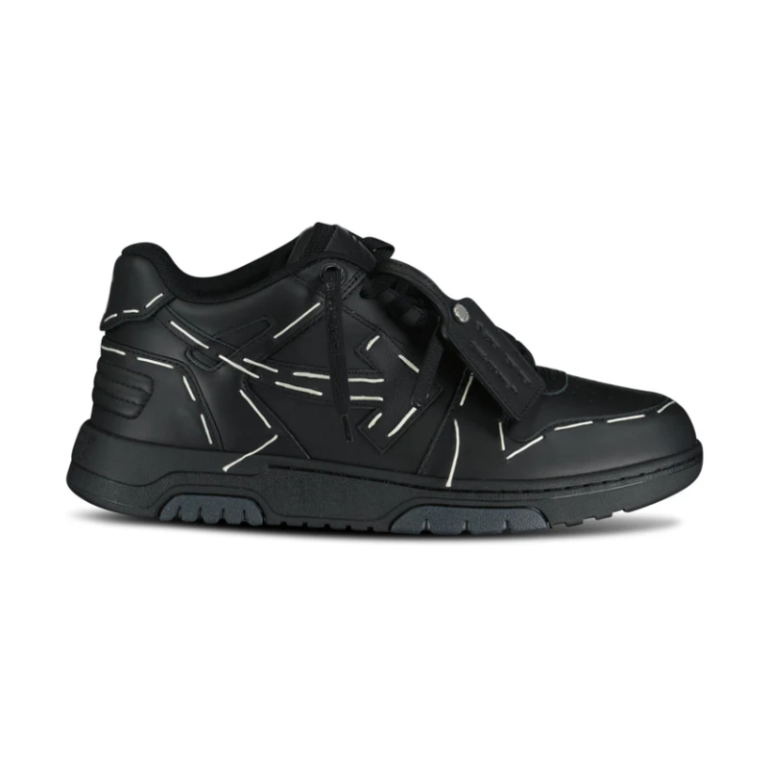 OFF-WHITE Out Of Office OOO low Tops Sartorial Stitching Black